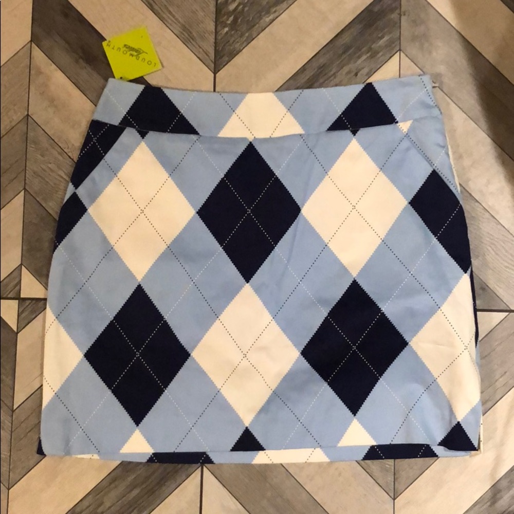 NWT Loudmouth Ladies Argyle Skirt / Skort